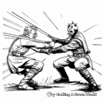Dynamic Darth Maul Lightsaber Battle Coloring Pages 2