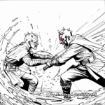 Dynamic Darth Maul Lightsaber Battle Coloring Pages 3
