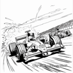 Dynamic F1 Race Start Coloring Pages 2