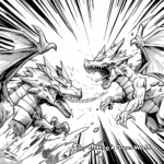 Dynamic Hydra Dragon in Combat Coloring Pages 1