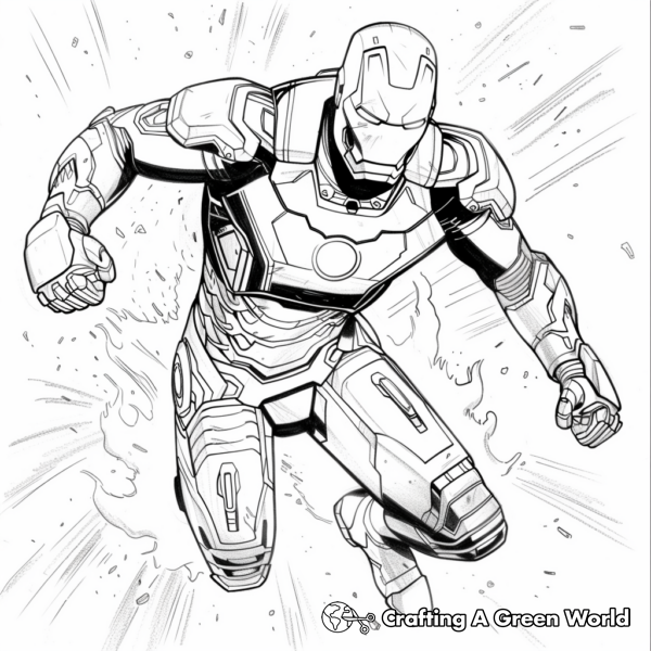 Dynamic Iron Man Coloring Pages 1