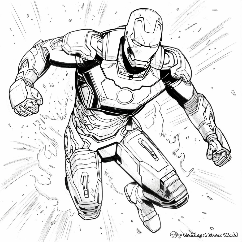 Blue Iron Man Coloring Pages