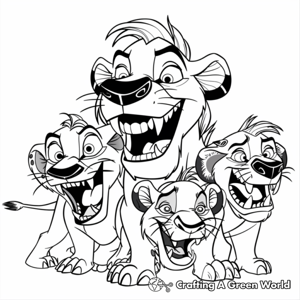Dynamic Scar with Hyenas Coloring Pages 1