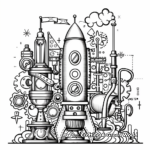 Dynamic Steampunk Inventions Coloring Pages 1