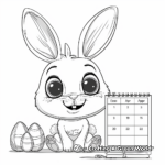 Easter Bunny April Calendar Coloring Pages 1