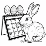 Easter Bunny April Calendar Coloring Pages 2