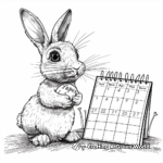 Easter Bunny April Calendar Coloring Pages 3