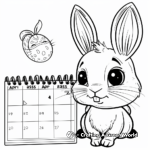 Easter Bunny April Calendar Coloring Pages 4