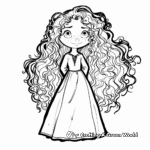 Easy Children's Coloring Pages of Merida 1