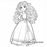 Easy Children's Coloring Pages of Merida 3