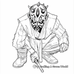 Easy Darth Maul Coloring Pages for Small Children 1