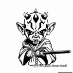 Easy Darth Maul Coloring Pages for Small Children 3