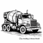 Easy Simple Cement Truck Coloring Pages 2