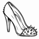 Edgy Studs and Spikes High Heel Coloring Pages 1