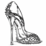 Edgy Studs and Spikes High Heel Coloring Pages 2