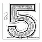 Educational Math Themed Number 5 Coloring Pages 3