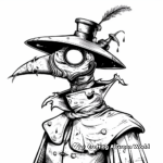 Eerily Beautiful Plague Doctor Coloring Pages 1