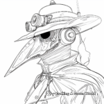 Eerily Beautiful Plague Doctor Coloring Pages 3