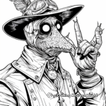 Eerily Beautiful Plague Doctor Coloring Pages 4