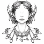 Elaborate Hairpin Jewelry Coloring Pages 1
