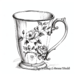 Elegant China Cup Coloring Pages 2