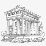 Elegant Greek Temple Coloring Pages 2