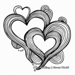 Elegant Two Hearts Coloring Pages for Adults 1