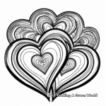 Elegant Two Hearts Coloring Pages for Adults 2