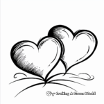 Elegant Two Hearts Coloring Pages for Adults 3