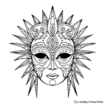 Elegant Venetian Mask Coloring Pages 1