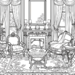 Elegant Victorian Living Room Coloring Pages 1