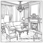 Elegant Victorian Living Room Coloring Pages 2