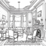 Elegant Victorian Living Room Coloring Pages 4