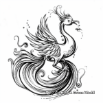 Elegant Water Phoenix Coloring Pages 1
