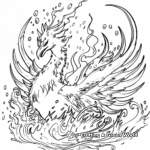 Elegant Water Phoenix Coloring Pages 2