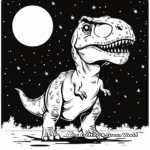 Elusive Night-Time T-Rex Coloring Pages 1