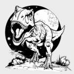 Elusive Night-Time T-Rex Coloring Pages 2