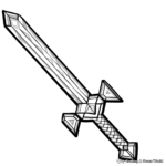 Emerald Sword from Minecraft Coloring Pages 3