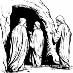 Empty Tomb and the Disciples Coloring Pages 1