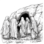 Empty Tomb and the Disciples Coloring Pages 2