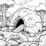 Empty Tomb Garden Scene Coloring Pages 1