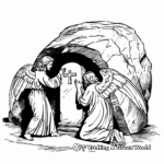 Empty Tomb with Angel Coloring Pages 2