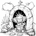 Empty Tomb with Angel Coloring Pages 4