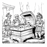 Empty Tomb with Roman Soldiers Coloring Pages 1