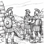 Empty Tomb with Roman Soldiers Coloring Pages 4