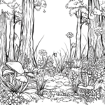 Enchanted Forest Watercolor Coloring Pages 1