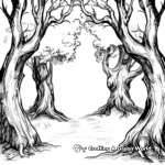 Enchanted Forest Watercolor Coloring Pages 4