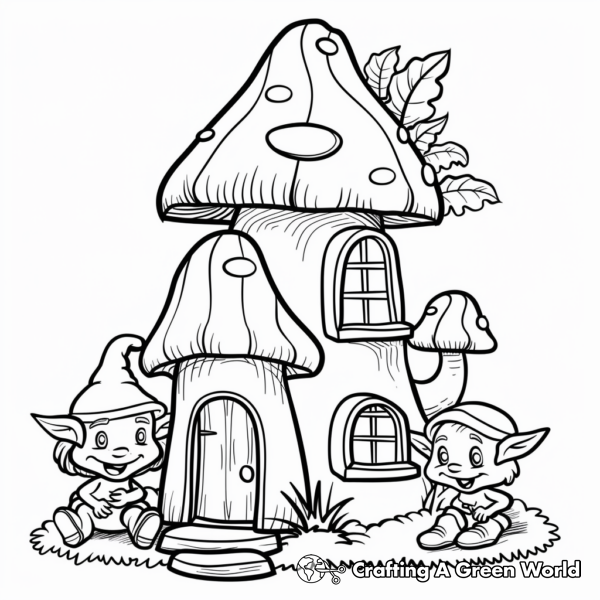 Mushroom House Coloring Pages - Free & Printable!