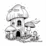 Enchanting Elf Mushroom House Coloring Pages 4
