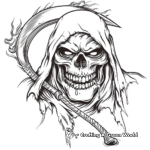 Enchanting Grim Reaper Skull Coloring Pages 3